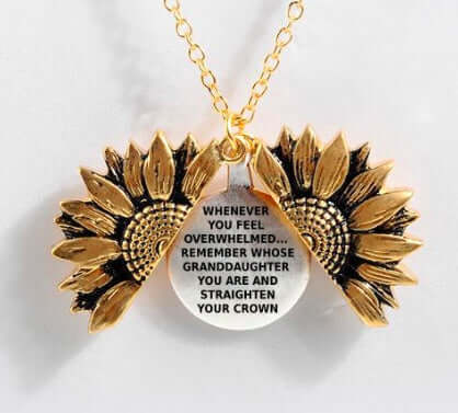 Sunflower Double-layer Lettering Necklace